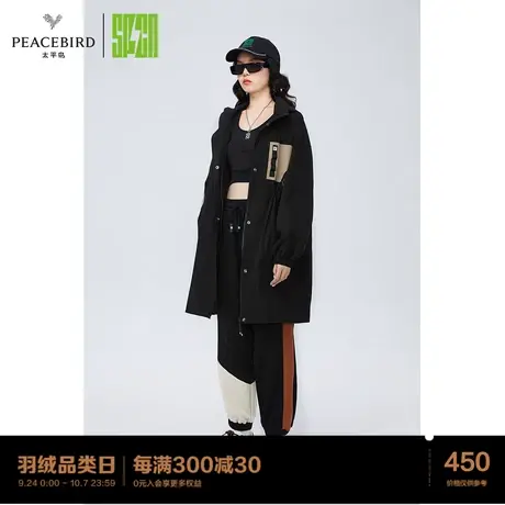太平鸟SPCN系列2022年新款拼接连帽风衣外套ASBEC3506图片