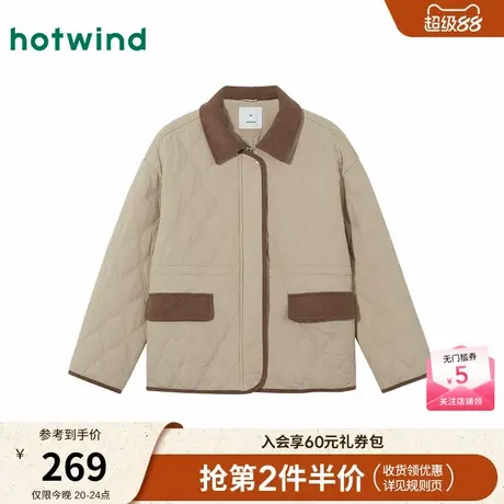 热风2025年冬季新款女士收腰棉服商品大图