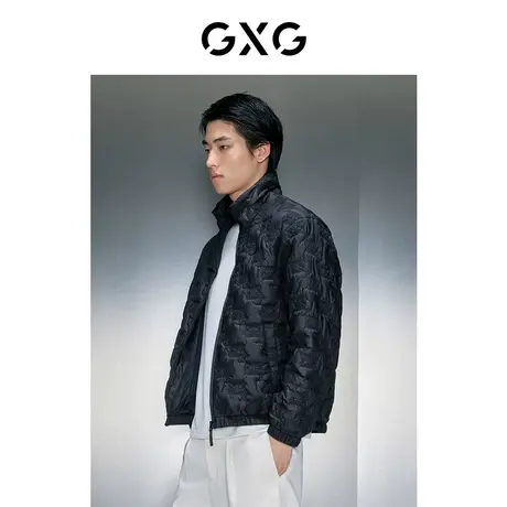 GXG男装 商场同款黑色零压立领绗棉夹克23年冬季新品GEX12128154商品大图