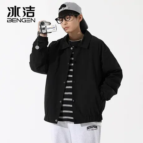 冰洁棉致秋季外套男春秋款飞行员夹克美式复古宽松棒球服男生XT商品大图