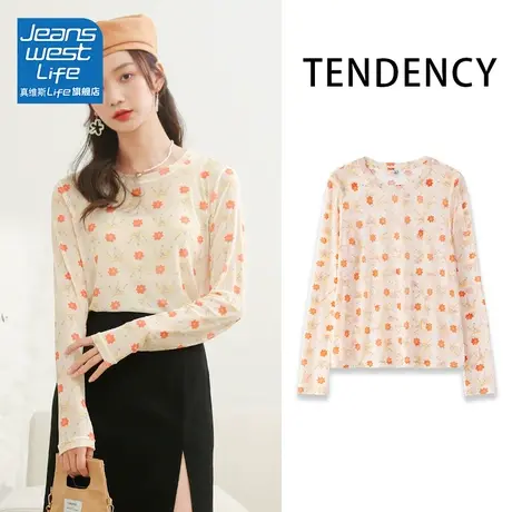 真维斯LIFE防晒打底衫女2023夏季新款小个子户外冰丝长袖内搭上衣商品大图