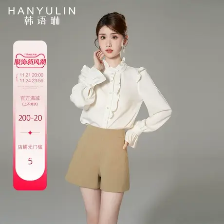 韩语琳高腰短裤女2025新款夏季外穿小个子百搭显瘦短款裤子休闲裤商品大图