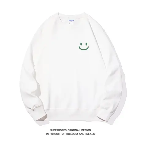 简约笑脸印花印花卫衣男秋冬款2023新款圆领宽松休闲套头上衣图片