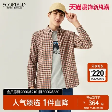 SCOFIELD经典时尚格子春秋新棉质休闲亲肤长袖衬衫男外套潮流商品大图