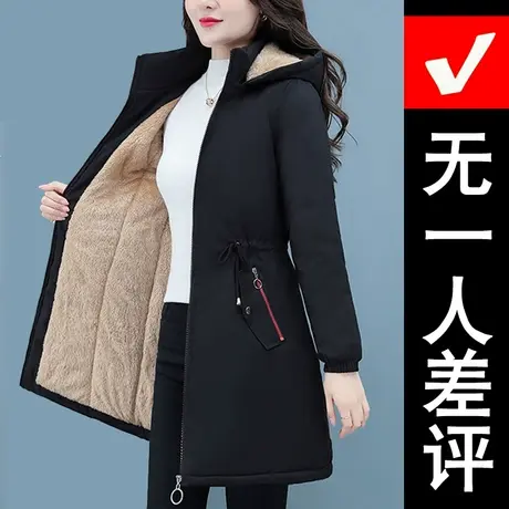 恋上17号加绒加厚女士风衣外套女冬中长款冬装新款2021年大码胖mm商品大图
