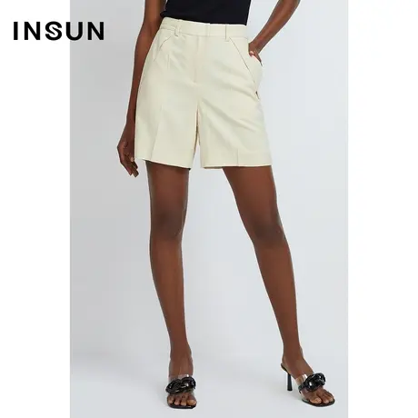 INSUN恩裳夏季醋酸立体裁休闲短裤图片