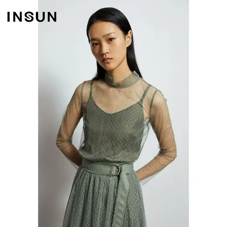 恩裳春季秋季轻奢风凉感微透视蕾丝衫图片