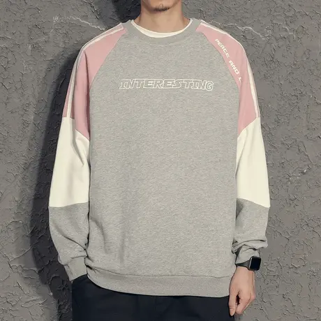 奕飏潮流拼色帅气男生卫衣春秋款2020新款秋季宽松情侣装上衣外套商品大图