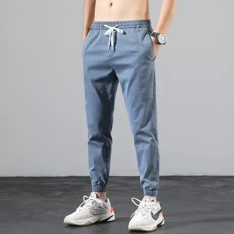 哈伦工装裤缩口束腿束脚裤宽松直筒男士休闲裤子秋季春秋款秋冬季图片