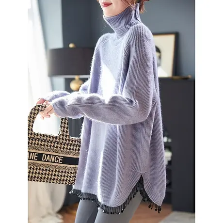 宝诗黎【新品价218元】高领慵懒流苏毛衣ACV1050商品大图