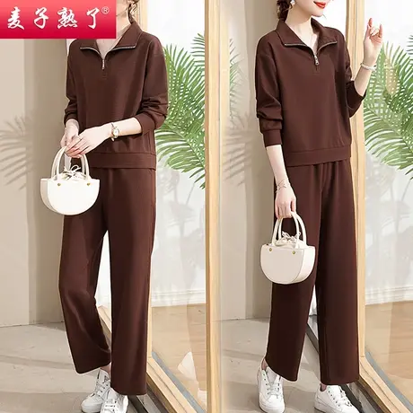 妈妈春装运动服两件套秋冬洋气2023新款外套中老年人女装上衣裤子商品大图