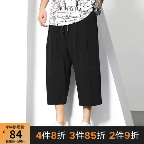 GxxH2021短裤男士潮流夏季潮牌大码宽松速干加肥加大休闲七分裤子图片