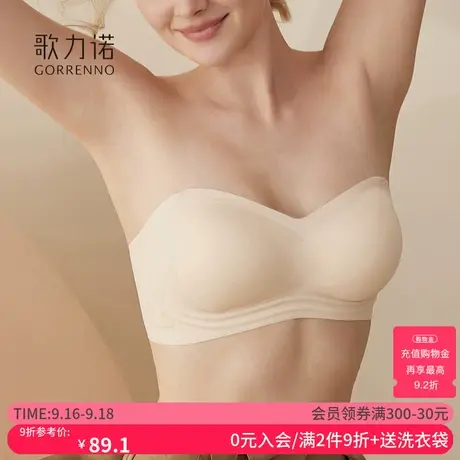 外扩无痕内衣女无肩带聚拢小胸显大防滑抹胸文胸罩薄款肤色漫画胸商品大图