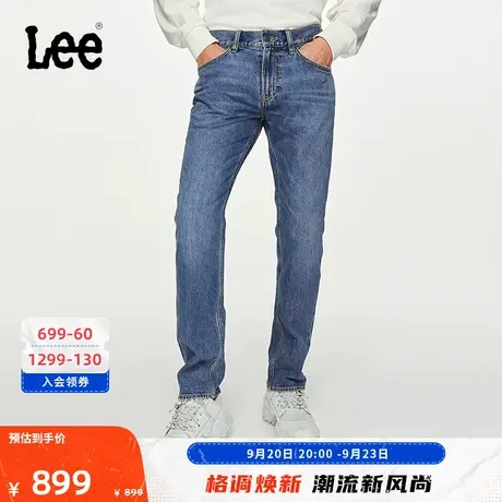 Lee商场同款23秋冬新品723修身直脚中深蓝男牛仔裤潮LMB1007233SP商品大图