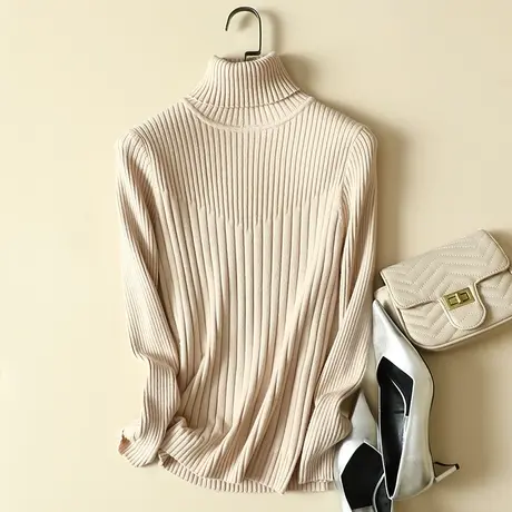 高领毛衣打底衫女士内搭秋冬2023年新款加厚爆款洋气百搭针织上衣商品大图