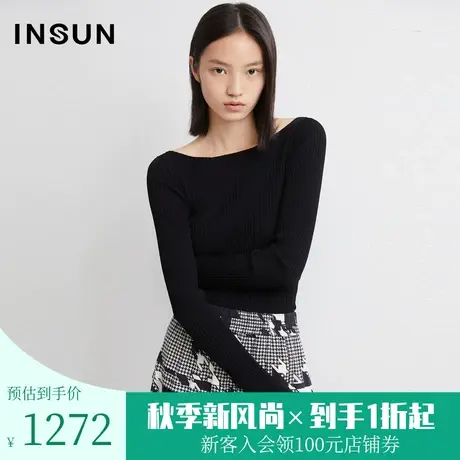 恩裳商场同款春季经典版型修身时尚线条感衫毛织女商品大图