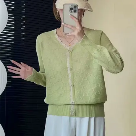 秋装2023年新款v领薄款长袖针织打底衫洋气百搭毛衣春秋上衣小衫商品大图