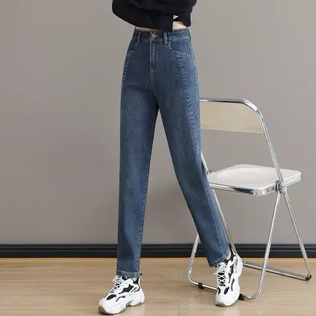 哈伦牛仔裤女秋季新款2023大码梨形身材显瘦高腰弹力萝卜老爹裤子商品大图