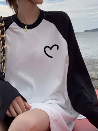 情侣装仿棉长袖t恤女2023新款春秋装冬季内搭打底衫洋气减龄上衣图片