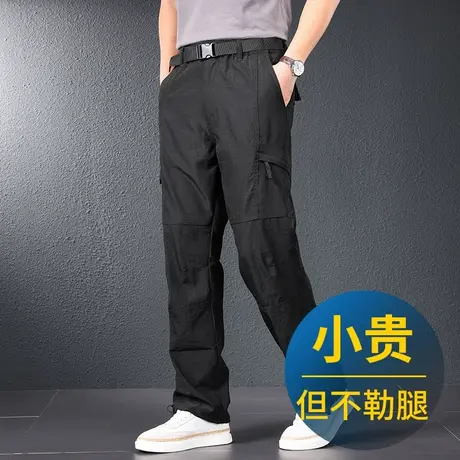 爸爸装春秋款宽松直筒耐磨工装裤中年男士纯棉长裤男款加大码裤子商品大图