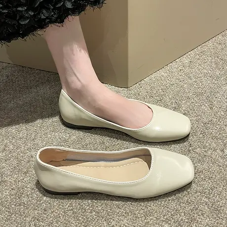 法式软底奶奶鞋女晚晚风温柔单鞋2023新款夏季豆豆鞋仙女平底鞋子商品大图