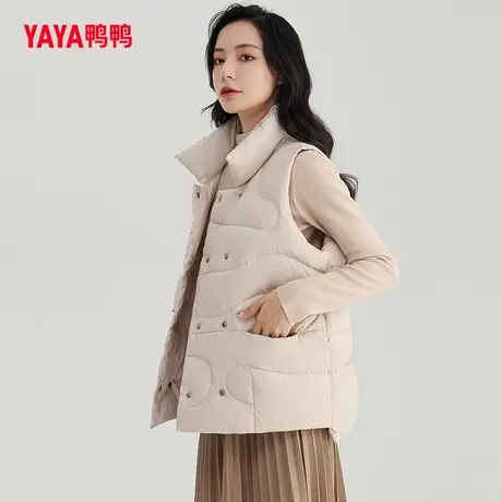 鸭鸭羽绒马甲女2023年秋冬新款短款小个子休闲保暖时尚百搭外套S图片