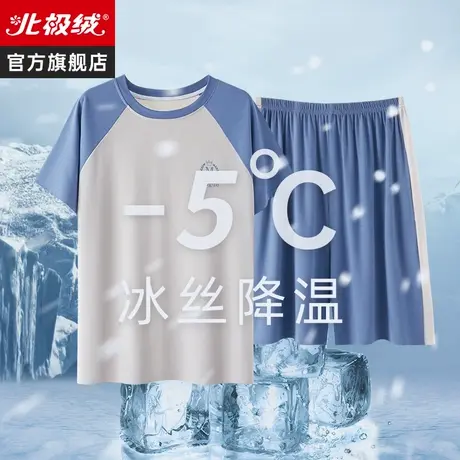 睡衣男士夏季莫代尔薄款冰丝短袖休闲大码2023新款男士家居服套装商品大图