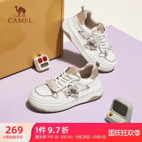骆驼女鞋2023秋季新款板鞋女款潮流百搭运动鞋厚底低帮时尚休闲鞋商品大图