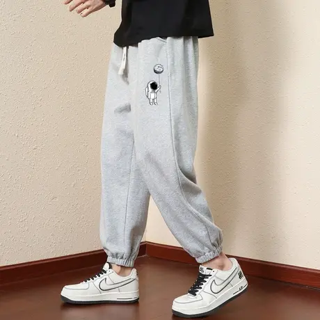 裤子男款夏季冰丝薄款潮牌九分夏天运动男士卫裤春秋男生休闲长裤商品大图