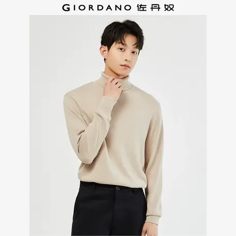 佐丹奴针织衫男装精梳纯棉纯色圆领毛织套头针织衫 18054621图片