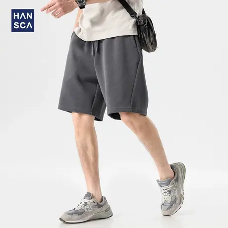 hansca350g凉感速干运动短裤男2025夏季新款轻薄透气五分针织卫裤图片