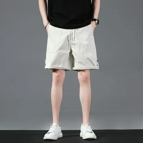 短款男夏季沙滩速干冰丝大裤衩五分裤男士宽松外穿工装休闲运动裤图片