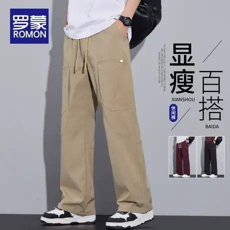 罗蒙美式潮牌工装裤男士2025春季新款宽松直筒百搭夏季休闲长裤子图片