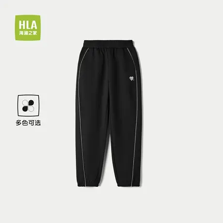 HLA/海澜之家松紧腰童装卫裤25春夏新款时尚束脚个性裤子男女童装商品大图