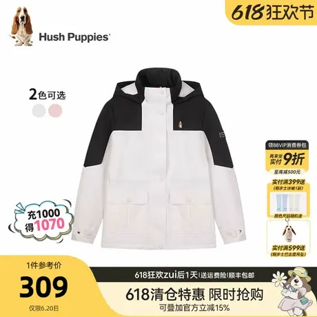暇步士童装女童棉服秋冬新款中大童保暖加厚外套儿童工装连帽棉袄商品大图