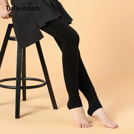 tutuanna秋冬连裤袜女 加厚保暖1000D踩脚打底裤女瘦腿连裤袜女商品大图