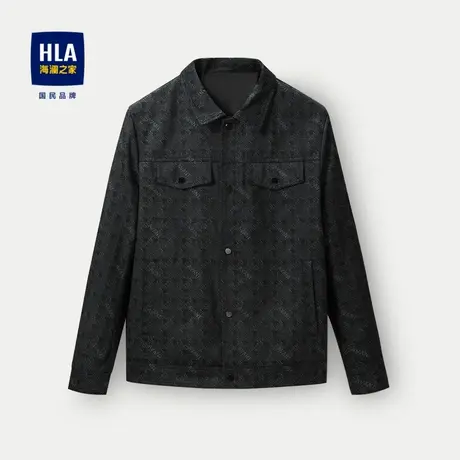 HLA/海澜之家时尚翻领夹克2023秋季新款潮流商务绅士个性外套男商品大图