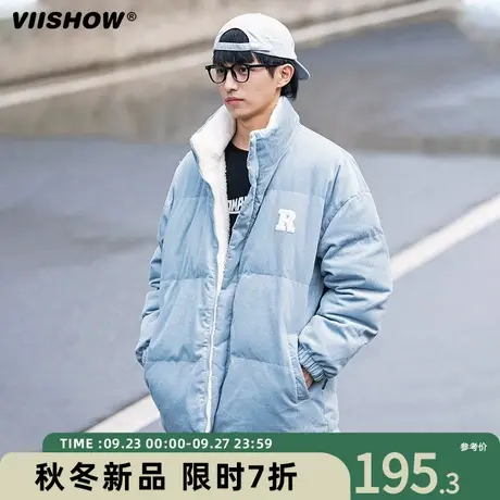 VIISHOW面包服棉服男冬季两面穿宽松休闲户外外套ins潮加绒加厚商品大图
