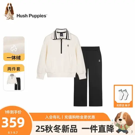 【25冬新品】暇步士童装女童套装大童一体绒卫衣儿童休闲保暖长裤商品大图