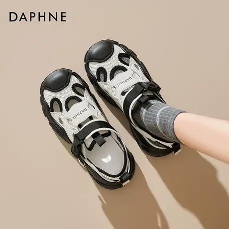 达芙妮运动凉鞋女款2026新款春季丑萌厚底镂空透气户外轻便休闲鞋图片