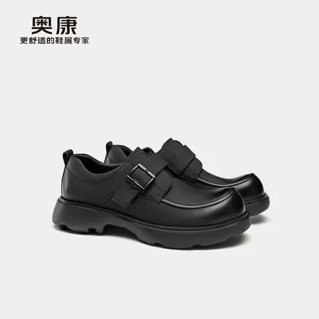 奥康 男鞋2025春季新款时尚休闲大头皮鞋增高一脚蹬休闲皮鞋商品大图
