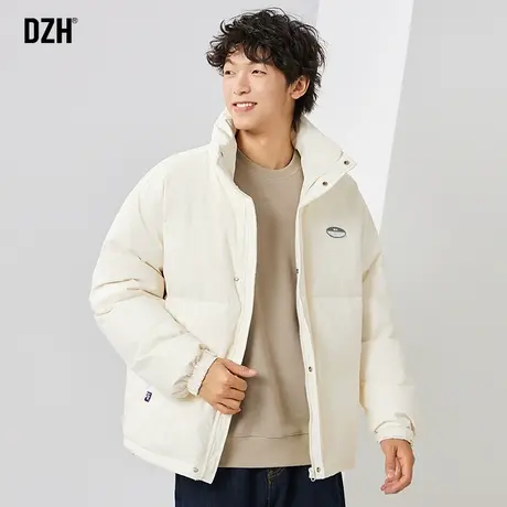 男士白鸭绒羽绒服男短款冬季加绒加厚2023年新款立领保暖羽绒外套图片