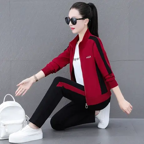 恋上17号女士运动服套装女春秋2023新款时尚休闲妈妈秋装三件套图片