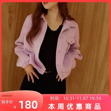 桔熊秋冬季休闲空气棉卫衣温暖翻领宽松短款小外套女装大码EA3412图片