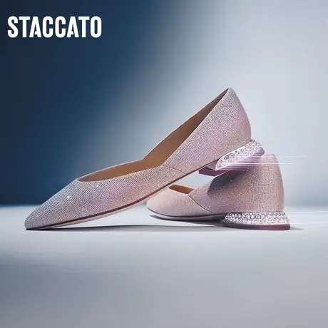 思加图新款星空鞋通勤凉鞋平底单鞋仙女风女婚鞋EBZ28CQ2图片