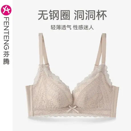 [洞洞杯]芬腾内衣女小胸聚拢上托防下垂文胸性感蕾丝透气舒适胸罩商品大图