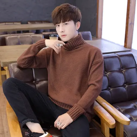 毛衣男士半高领韩版潮流针织衫2025秋冬季新款线衣学生加厚打底衫商品大图
