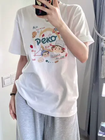 白色防棉短袖t恤女2023新款夏季小众设计感港味chic潮牌女装上衣商品大图