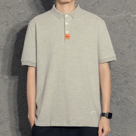夏季新款高品质基础短袖polo衫男潮纯色百搭上衣夏季翻领韩版t恤图片