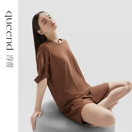 淳度【美拉德穿搭】麻感肌理可外穿廓形泡泡袖睡衣家居服女夏薄款商品大图